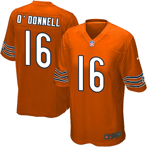 Men's Game Pat O'Donnell Nike Jersey Orange Alternate - #16 NFL Chicago Bears